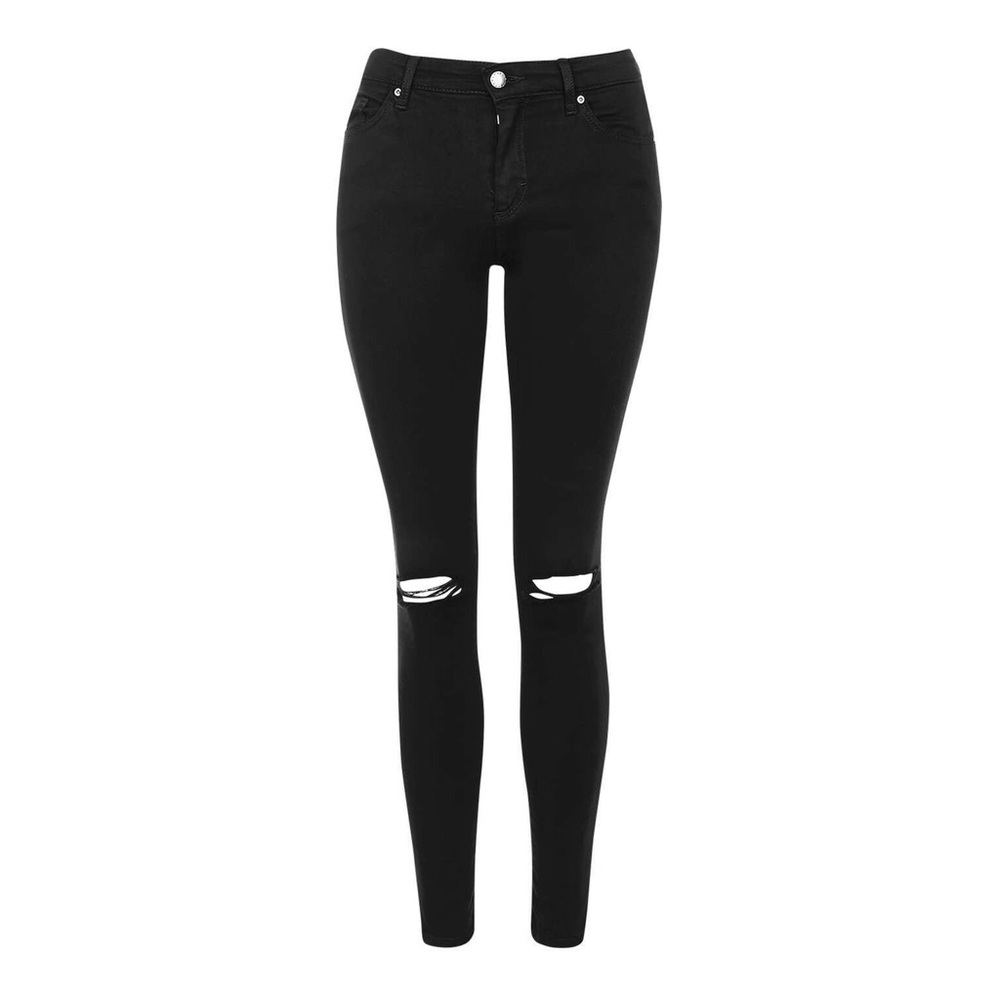 Topshop Black Moto Leigh Ripped Jeans size 26